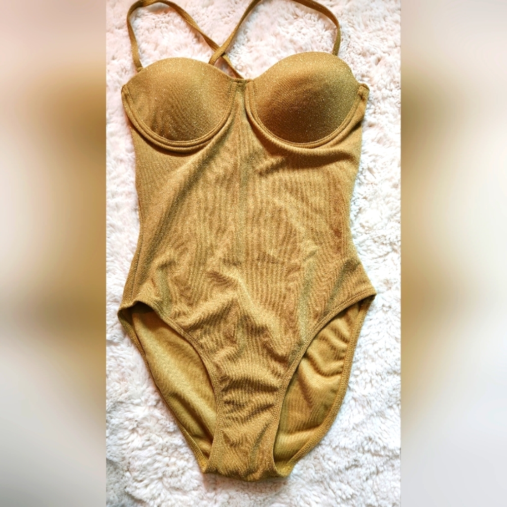 Gold One-Piece Swimsuit